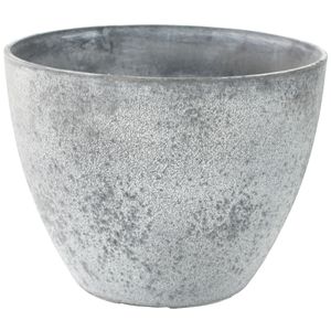 Bloempot/plantenpot van gerecycled kunststof betongrijs D29 en H22 cm