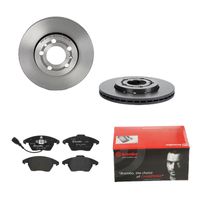 Remmenset, remschijf BREMBO, Remschijftype: Binnen geventileerd, Inbouwplaats: Vooras, u.a. für Skoda, Audi, VW, Seat