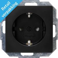 Enzo Kopp paris mat zwart inbouw stopcontact ra + kinderbeveiliging - 4625300