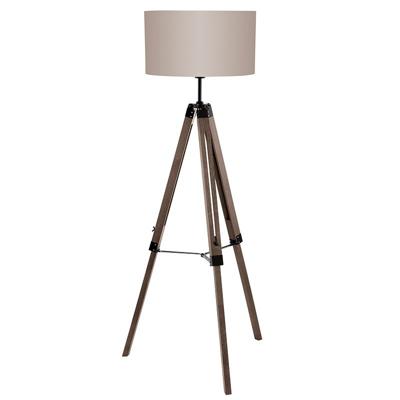 Eglo Landelijke vloerlampLantada 106cm Tripod hout met taupe - 44115