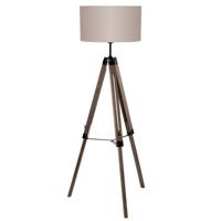 Eglo Landelijke vloerlampLantada 106cm Tripod hout met taupe - 44115
