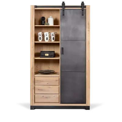 Opbergkast (schuifdeur) Indiana - Nature White Opbergkast (schuifdeur) Indiana - Nature White