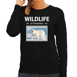 Ijsbeer foto sweater zwart voor dames - wildlife of the world cadeau trui Ijsberen liefhebber 2XL  -