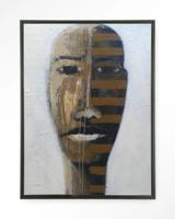Urban Cotton Wandkleed 'Head 1' 110 x 145cm in Floating Frame - black Urban Cotton Wandkleed 'Head 1' 110 x 145cm in Floating Frame - black