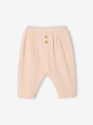 Broek in harem-model van hydrofiel katoen baby jongen rozen