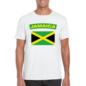 T-shirt met Jamaicaanse vlag wit heren