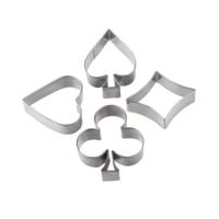 3 sets RVS Poker Cookie schimmel speelkaarten Cake Fondant schimmel Spade hart koekje snijder