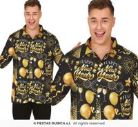 Happy New Year Blouse Heren Zwart/Goud