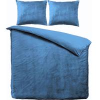 Zavelo Dekbedovertrek Velvet Comfort Petrol Blauw-2-persoons (200 x 200/220 cm)