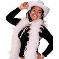 Carnaval verkleed veren Boa - kleur wit - 2 meter - Verkleedkleding accessoires Carnaval verkleed veren Boa - kleur wit - 2 meter - Verkleedkleding accessoires