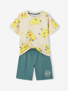 Tweekleurige pyjamashort voor jongens Pokemon® smaragdgroen