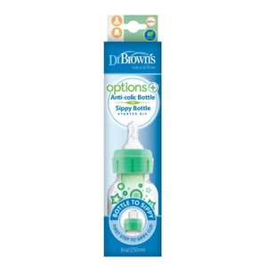 Dr Brown&apos;s Options+ overgangsfles smalle hals groen 250ml (1 st)