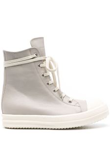 Rick Owens baskets montantes en cuir - Gris