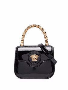 Versace mini sac La Medusa à fini verni - Noir