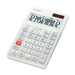 Casio JE-12E-WE Bureaurekenmachine Wit Aantal displayposities: 12 werkt op batterijen, werkt op zonne-energie (b x h x d) 111 x 178 x 24 mm