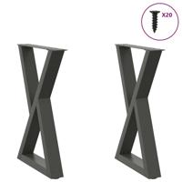 Eettafelpoten 2 st 60x(72-73,3) cm staal antraciet