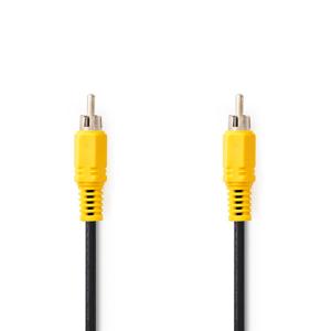 Nedis Composiet Videokabel | RCA Male | RCA Male | Vernikkeld | 480p | 5.00 m | Rond | PVC | Zwart | Label - CVGL24100BK50