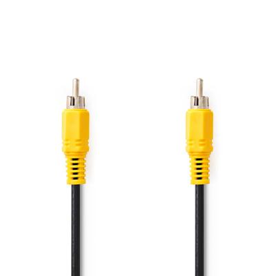 Nedis Composiet Videokabel | RCA Male | RCA Male | Vernikkeld | 480p | 5.00 m | Rond | PVC | Zwart | Label - CVGL24100BK50