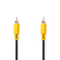 Nedis Composiet Videokabel | RCA Male | RCA Male | Vernikkeld | 480p | 5.00 m | Rond | PVC | Zwart | Label - CVGL24100BK50