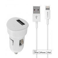 Mobiparts Premium USB Car Charger 1A incl. lightning kabel - thumbnail