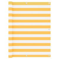 Balkonscherm 120x500 cm oxford stof wit en geel