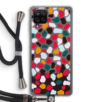 Colored Giraffe: Samsung Galaxy A12 Transparant Hoesje met koord