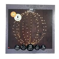 Verlichte kerstbal hangdecoratie - D40 cm - 129 led - 24 flash lampjes - warm wit -?metaal