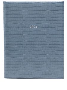 Aspinal Of London Journal en cuir A4 Day to Page 2024 - Bleu