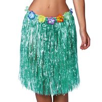 Fiestas Guirca Hawaii verkleed rokje - voor volwassenen - groen - 50 cm - hoela rok - tropisch One size  -