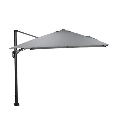 Hawaii zweefparasol Deluxe 300x300 carbon black/lichtgrijs zonwering - Garden impressions