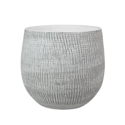 Ter Steege Plantenpot - Modern design - wit/zwart D22 cm x H20 cm - bloempot