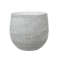 Ter Steege Plantenpot - Modern design - wit/zwart D22 cm x H20 cm - bloempot