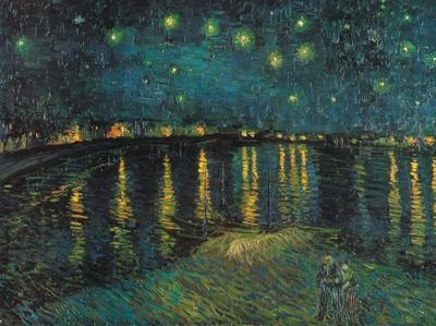Kunstdruk Vincent Van Gogh - Notte stellata 80x60cm