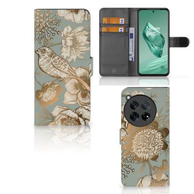 Hoesje voor OnePlus 12 Vintage Bird Flowers | Portemonnee hoesje