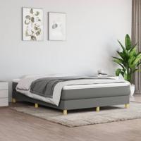 Boxspring met matras stof donkergrijs 140x200 cm SKU: V3144176 - thumbnail