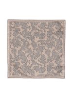 Brunello Cucinelli foulard en soie à imprimé cachemire - Marron