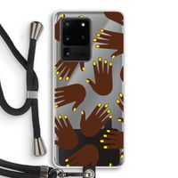 Hands dark: Samsung Galaxy S20 Ultra Transparant Hoesje met koord