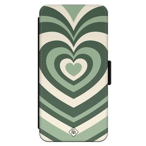 iPhone 13 Pro flipcase - Hart swirl groen