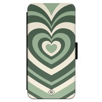 iPhone 13 Pro flipcase - Hart swirl groen