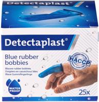 Detectaplast vingerbobs, rubber, latexvrij, blauw, pak van 25 stuks Detectaplast vingerbobs, rubber, latexvrij, blauw, pak van 25 stuks