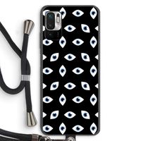 Eyes pattern: Xiaomi Redmi Note 10 5G Transparant Hoesje met koord