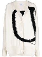 Off-White cardigan Ow Maxi à logo en intarsia - Blanc