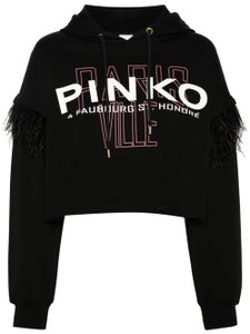 PINKO hoodie à logo imprimé - Noir