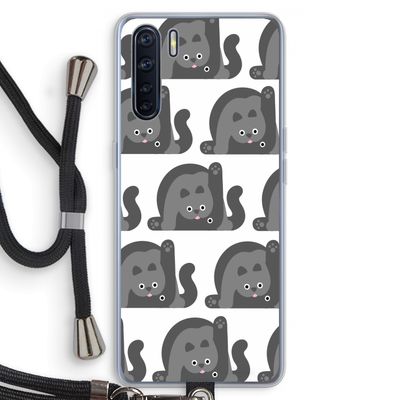Cats: Oppo A91 Transparant Hoesje met koord