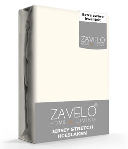 Zavelo® Jersey Hoeslaken Ivoor-Lits-jumeaux (190x220 cm)