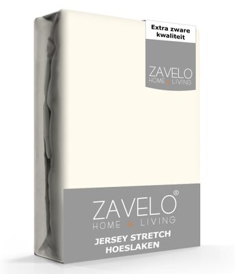 Zavelo® Jersey Hoeslaken Ivoor-2-persoons (140x200 cm)