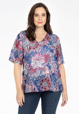 Yoek Blouse A-lijn BALI | Blauw | Maat 58/60