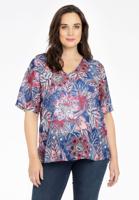 Yoek Blouse A-lijn BALI | Blauw | Maat 58/60 Yoek Blouse A-lijn BALI | Blauw | Maat 58/60