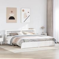 Bedframe met hoofdeinde zonder matras 180x200 cm wit