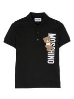 Moschino Kids polo en piqué à motif Teddy Bear - Noir - thumbnail